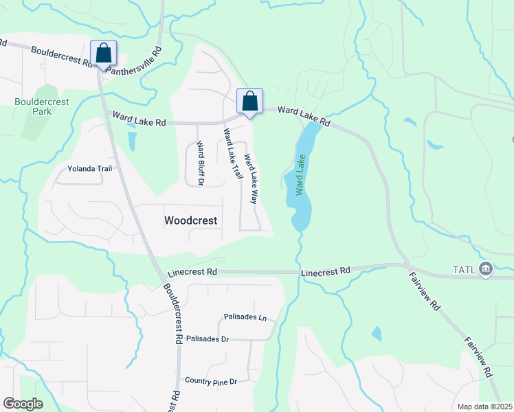 map of restaurants, bars, coffee shops, grocery stores, and more near 2916 Ward Lake Way in Ellenwood