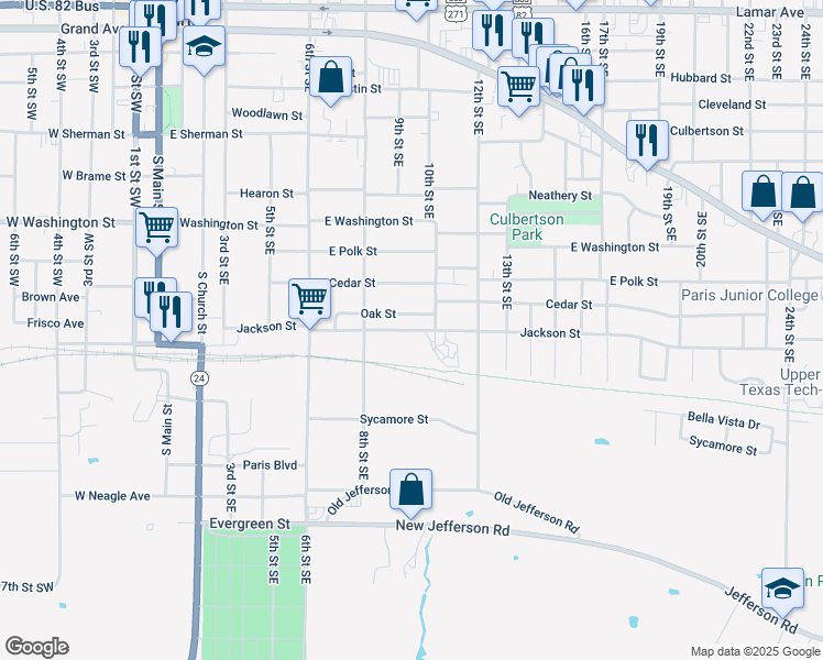 map of restaurants, bars, coffee shops, grocery stores, and more near 900 Jackson Street in Paris