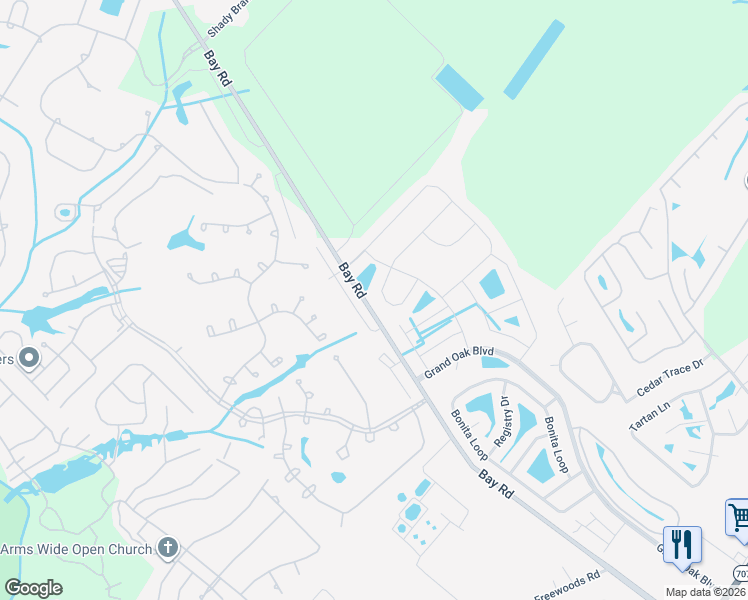 map of restaurants, bars, coffee shops, grocery stores, and more near 316 Lochmoore Loop in Myrtle Beach