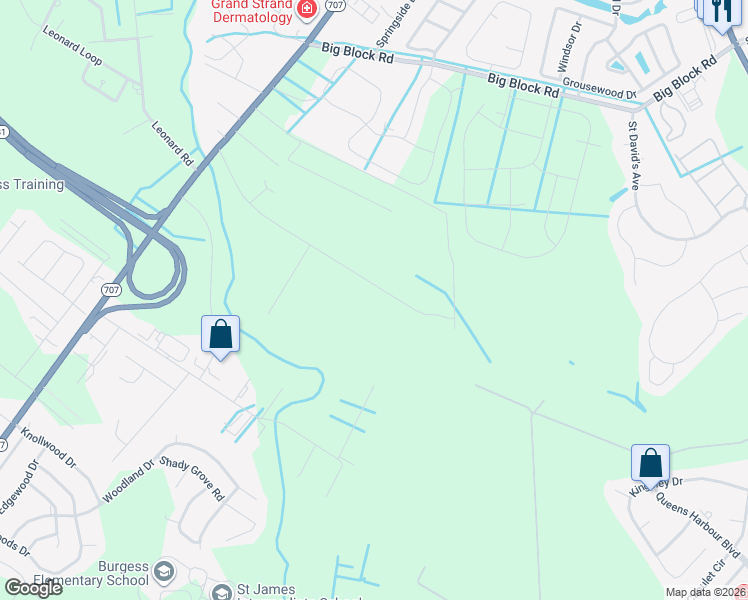 map of restaurants, bars, coffee shops, grocery stores, and more near 5853 Friendship Lane in Myrtle Beach