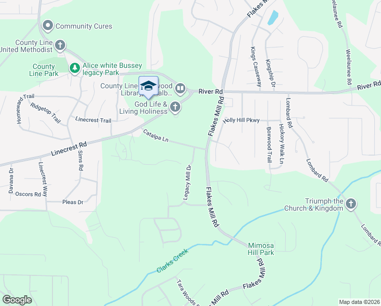 map of restaurants, bars, coffee shops, grocery stores, and more near 4355 Legacy Mill Drive in Ellenwood
