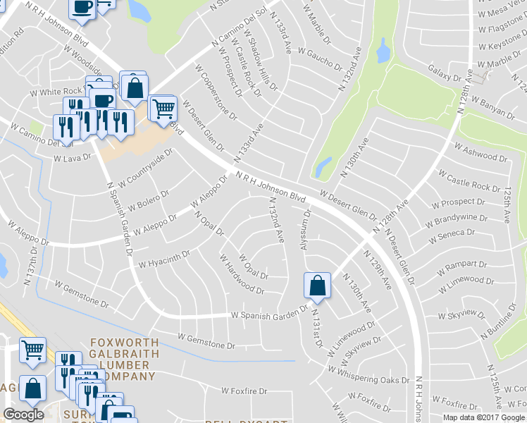 map of restaurants, bars, coffee shops, grocery stores, and more near 13206 West Kodiak Drive in Sun City West