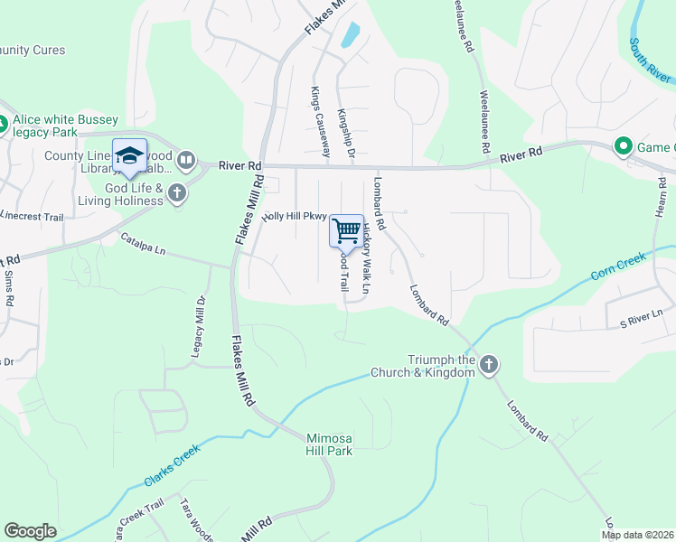 map of restaurants, bars, coffee shops, grocery stores, and more near 4362 Azalea Walk in Ellenwood