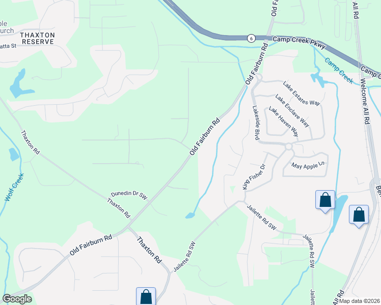 map of restaurants, bars, coffee shops, grocery stores, and more near 3830 Old Fairburn Road in Atlanta