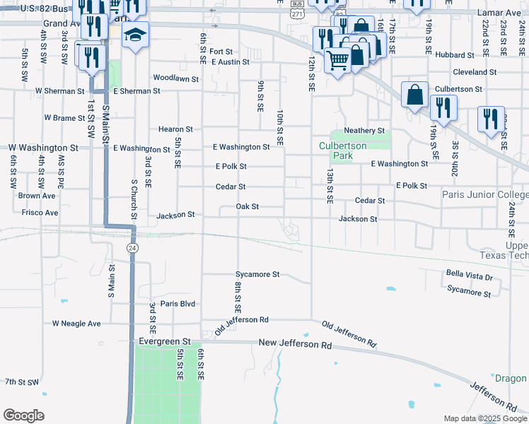 map of restaurants, bars, coffee shops, grocery stores, and more near 900 Jackson Street in Paris