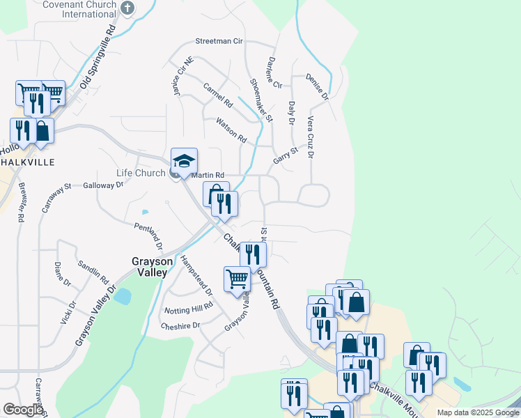 map of restaurants, bars, coffee shops, grocery stores, and more near 2576 Wright Street in Birmingham