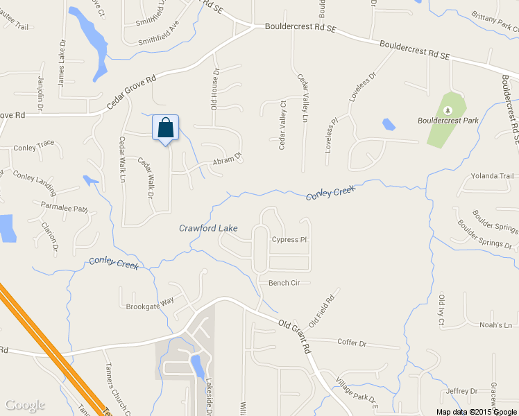 map of restaurants, bars, coffee shops, grocery stores, and more near 2347 Silver Maple Cir in Ellenwood