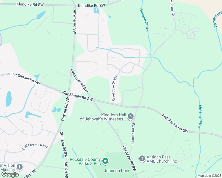 map of restaurants, bars, coffee shops, grocery stores, and more near 1465 Revel Cove Drive Southwest in Conyers