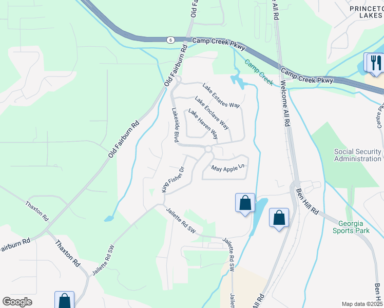 map of restaurants, bars, coffee shops, grocery stores, and more near 3968 Otter Dam Court in Atlanta