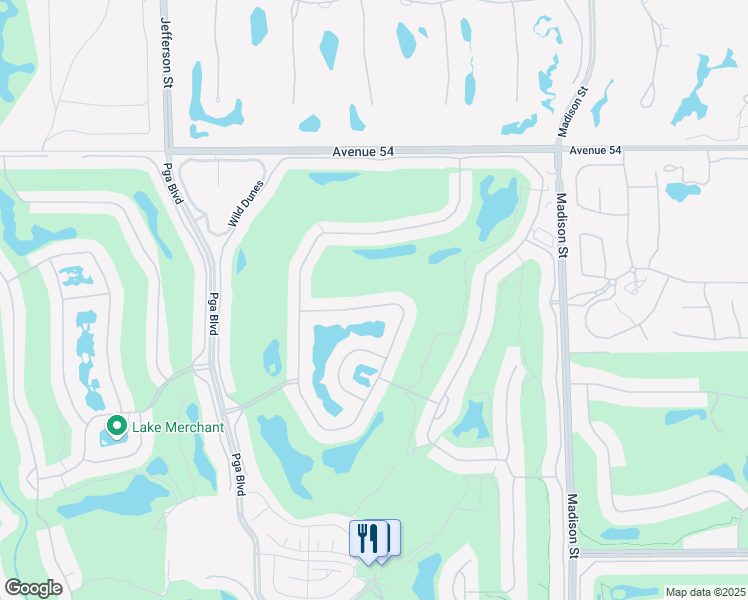 map of restaurants, bars, coffee shops, grocery stores, and more near 80499 Pebble Beach in La Quinta