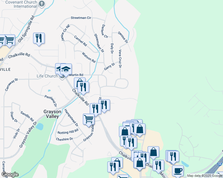 map of restaurants, bars, coffee shops, grocery stores, and more near 2617 Laburnum Dr in Birmingham