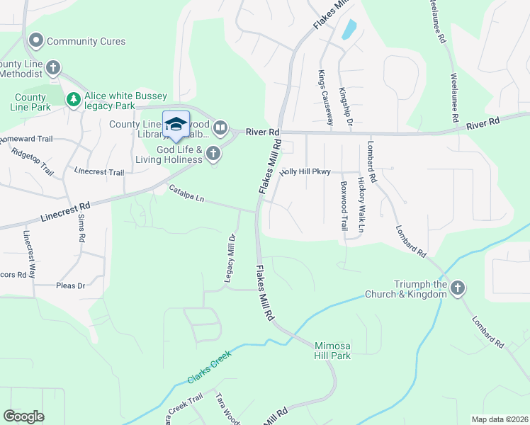 map of restaurants, bars, coffee shops, grocery stores, and more near 4350 Legacy Mill Drive in Ellenwood