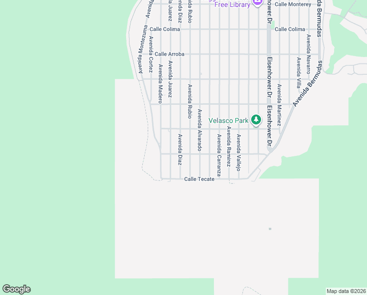 map of restaurants, bars, coffee shops, grocery stores, and more near Avenida Diaz in La Quinta