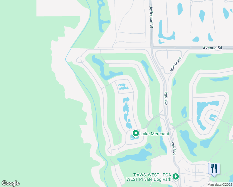 map of restaurants, bars, coffee shops, grocery stores, and more near 54917 Firestone in La Quinta