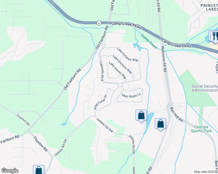 map of restaurants, bars, coffee shops, grocery stores, and more near 3974 Otter Dam Court in Atlanta