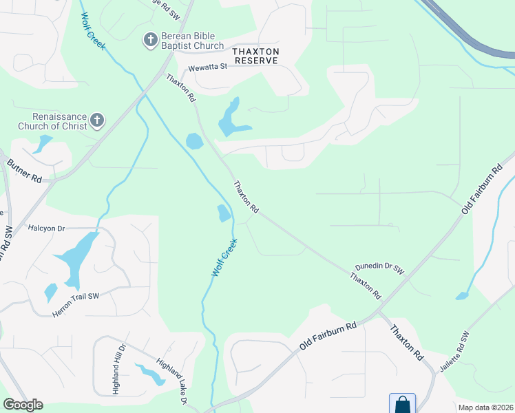 map of restaurants, bars, coffee shops, grocery stores, and more near 3833 Thaxton Road in Atlanta