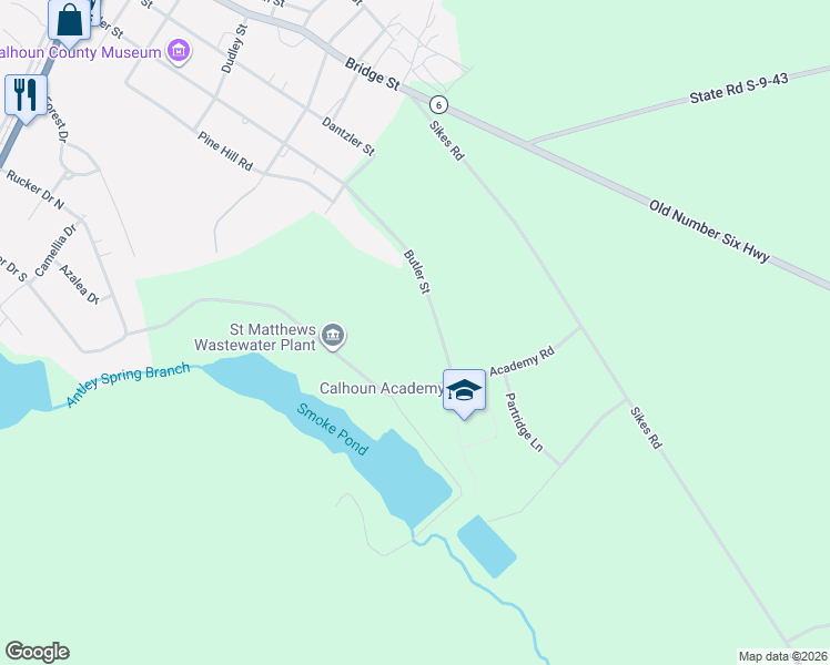 map of restaurants, bars, coffee shops, grocery stores, and more near 696 Butler Street in Saint Matthews