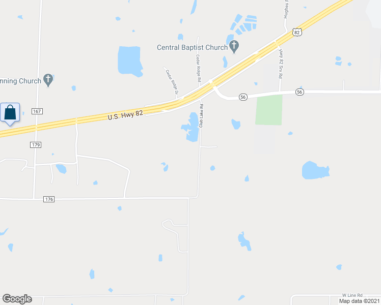 map of restaurants, bars, coffee shops, grocery stores, and more near 317 Club Lake Road in Whitesboro