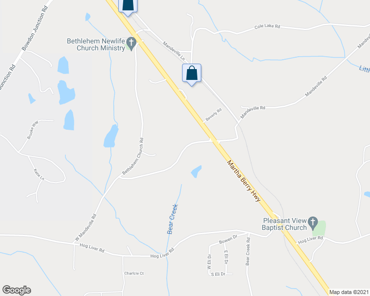 map of restaurants, bars, coffee shops, grocery stores, and more near 67 West Mandeville Road in Carrollton