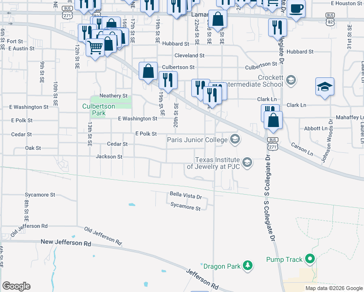 map of restaurants, bars, coffee shops, grocery stores, and more near 2090 Cedar Street in Paris
