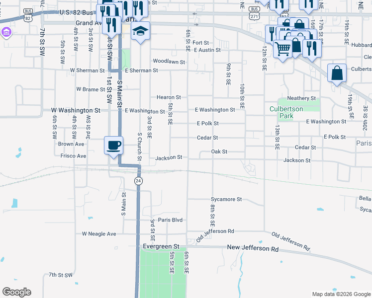 map of restaurants, bars, coffee shops, grocery stores, and more near 1106 6th Street Southeast in Paris