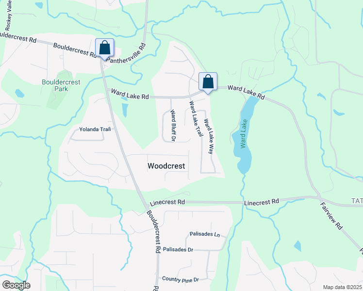 map of restaurants, bars, coffee shops, grocery stores, and more near 4105 Windrock Drive in Ellenwood
