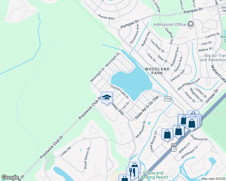 map of restaurants, bars, coffee shops, grocery stores, and more near 2713 Sagittarius Drive in Myrtle Beach