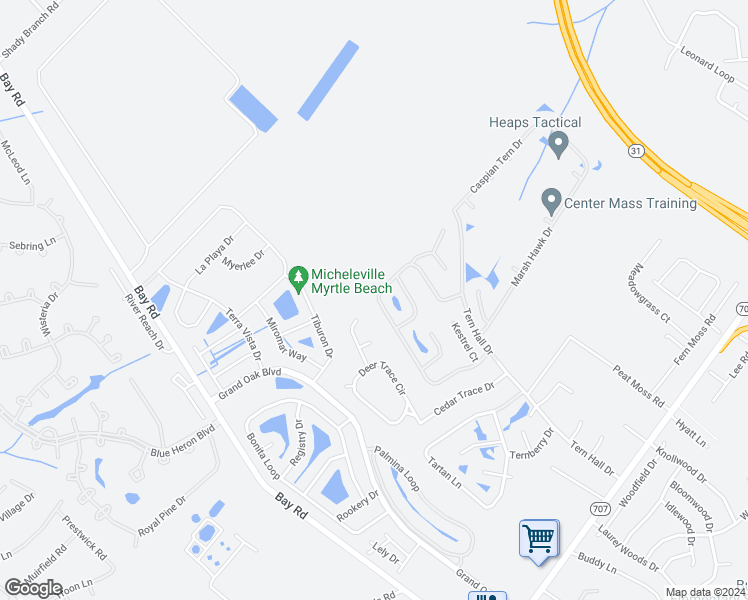 map of restaurants, bars, coffee shops, grocery stores, and more near 161 Osprey Cove Loop in Myrtle Beach