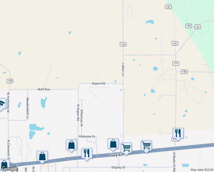 map of restaurants, bars, coffee shops, grocery stores, and more near 2321 Jodi Lane in Gainesville
