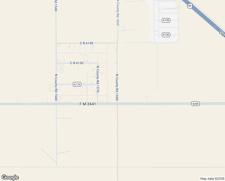 map of restaurants, bars, coffee shops, grocery stores, and more near 5805 County Road 1600 in Shallowater