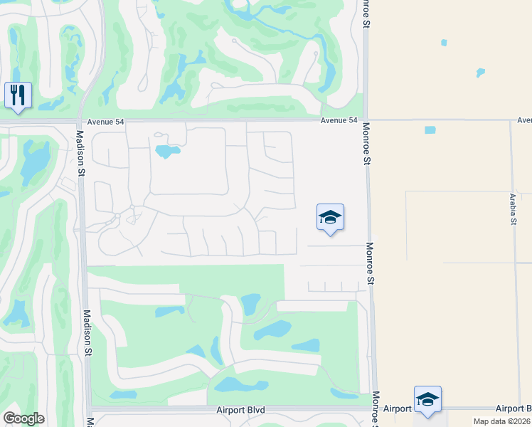 map of restaurants, bars, coffee shops, grocery stores, and more near 81655 Macbeth Street in La Quinta