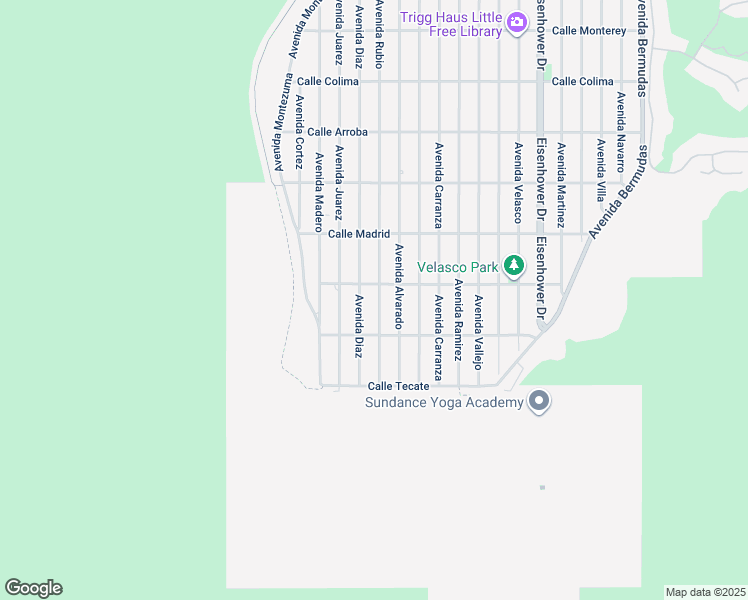 map of restaurants, bars, coffee shops, grocery stores, and more near 54521 Avenue Alvarado in La Quinta