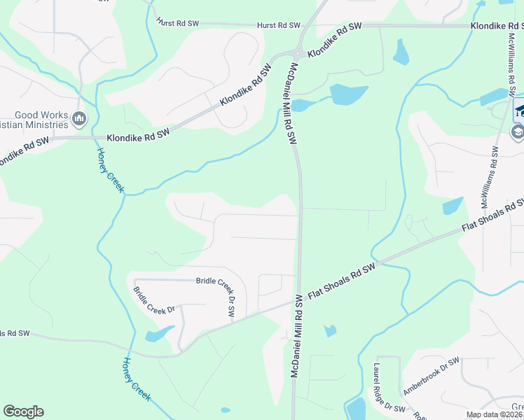map of restaurants, bars, coffee shops, grocery stores, and more near 1221 Rhodes Wk Southwest in Conyers