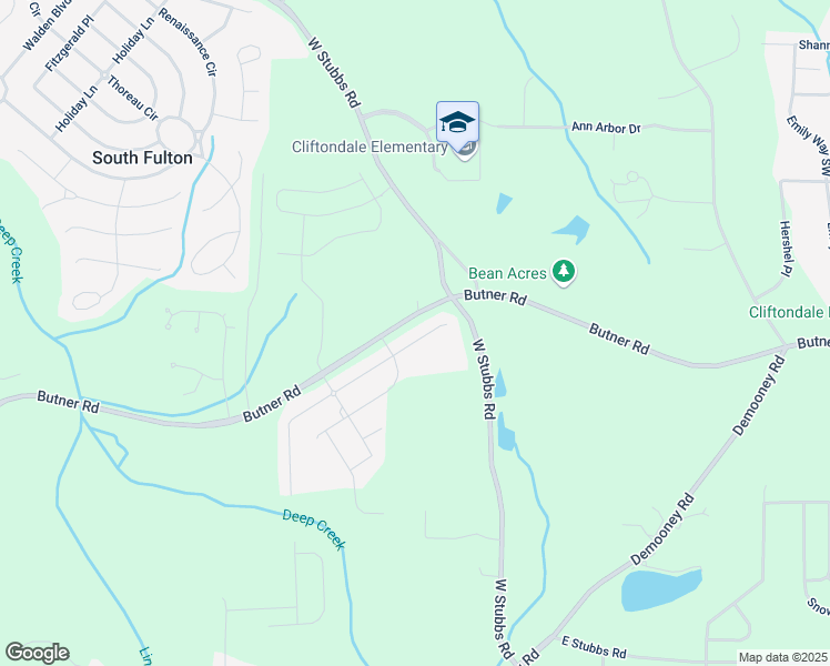 map of restaurants, bars, coffee shops, grocery stores, and more near 6977 Demeter Drive in Atlanta