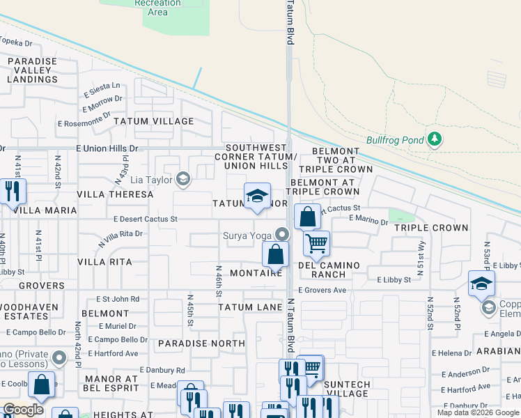 map of restaurants, bars, coffee shops, grocery stores, and more near in Phoenix