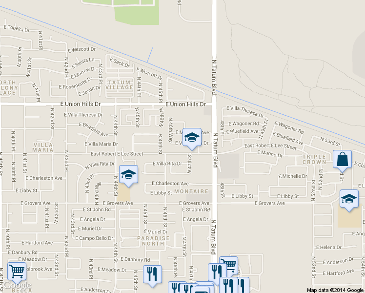 map of restaurants, bars, coffee shops, grocery stores, and more near in Phoenix