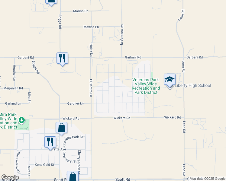 map of restaurants, bars, coffee shops, grocery stores, and more near 32359 Peters Street in Menifee