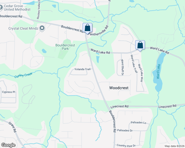 map of restaurants, bars, coffee shops, grocery stores, and more near 3971 Bouldercrest Road in Ellenwood