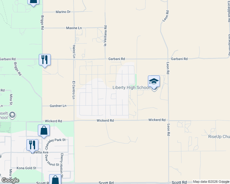 map of restaurants, bars, coffee shops, grocery stores, and more near La Ventana Road in Menifee