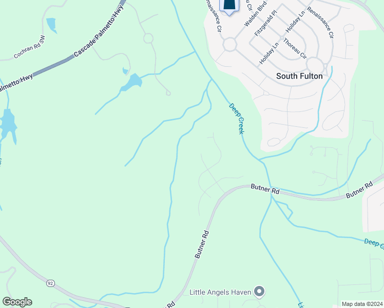 map of restaurants, bars, coffee shops, grocery stores, and more near 3845 Grassy Trace in Fairburn