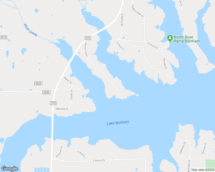 map of restaurants, bars, coffee shops, grocery stores, and more near 2106 Beavers Point in Bonham