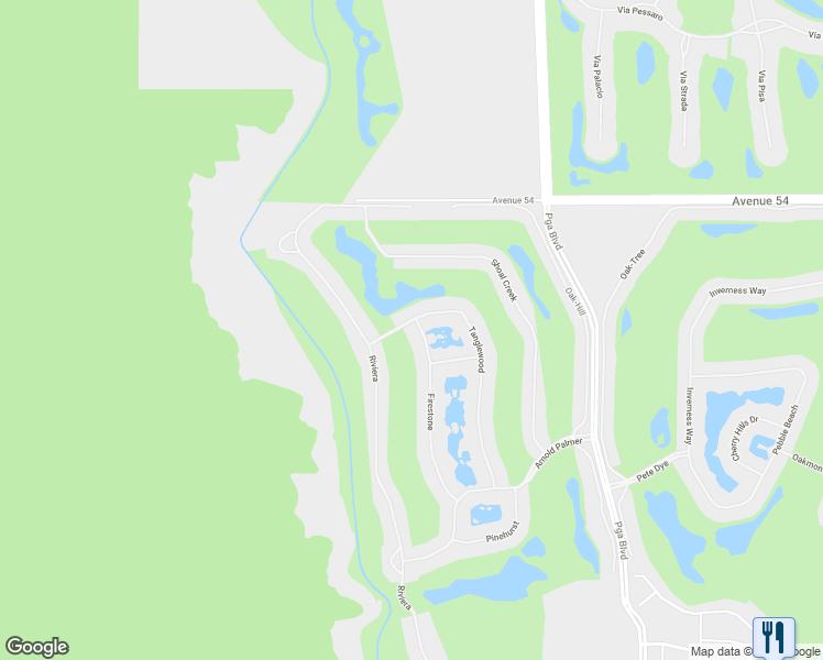 map of restaurants, bars, coffee shops, grocery stores, and more near 54741 Firestone in La Quinta