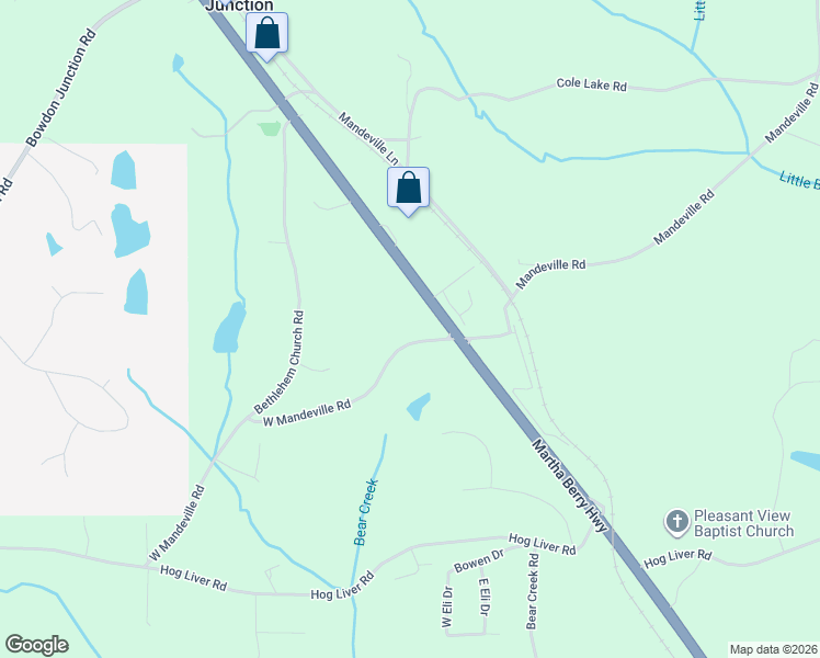 map of restaurants, bars, coffee shops, grocery stores, and more near 43 West Mandeville Road in Carrollton