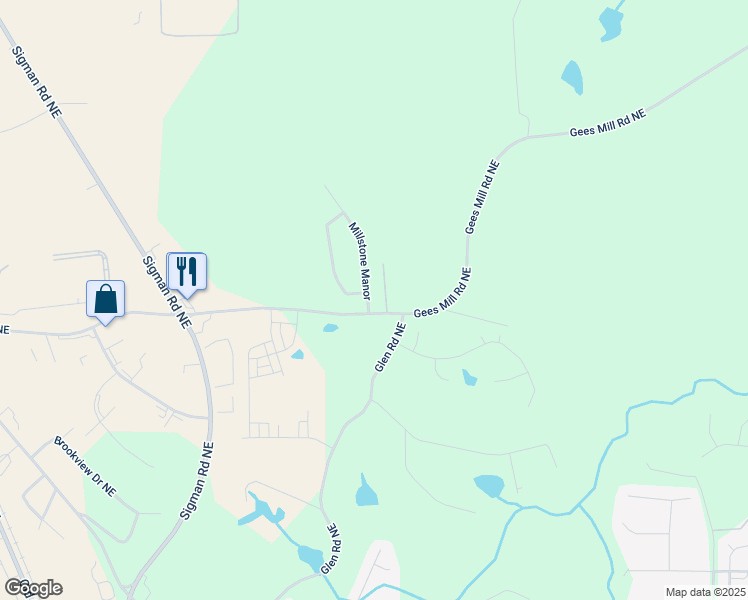 map of restaurants, bars, coffee shops, grocery stores, and more near 1804 Millstone Manor in Conyers