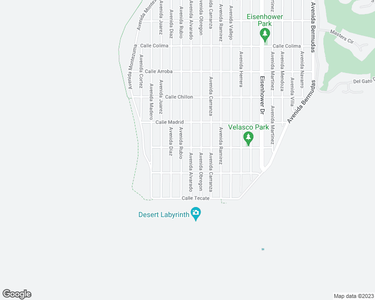 map of restaurants, bars, coffee shops, grocery stores, and more near 54521 Avenue Alvarado in La Quinta