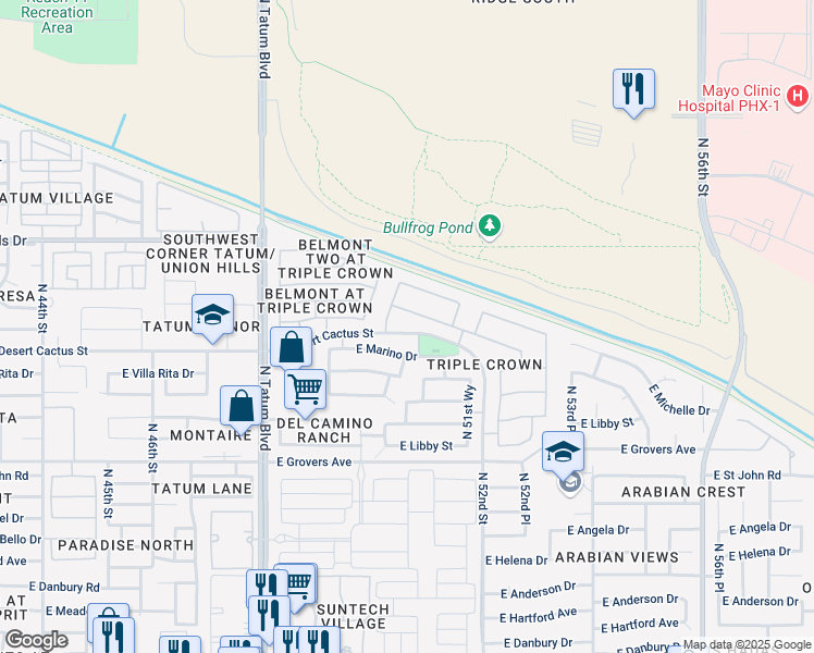map of restaurants, bars, coffee shops, grocery stores, and more near 18217 North 50th Street in Scottsdale