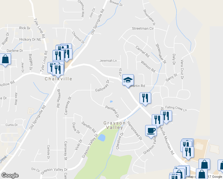 map of restaurants, bars, coffee shops, grocery stores, and more near 2305 Loch Lomond Lane in Birmingham