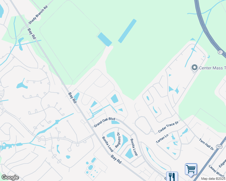 map of restaurants, bars, coffee shops, grocery stores, and more near 270 Copper Leaf Drive in Myrtle Beach