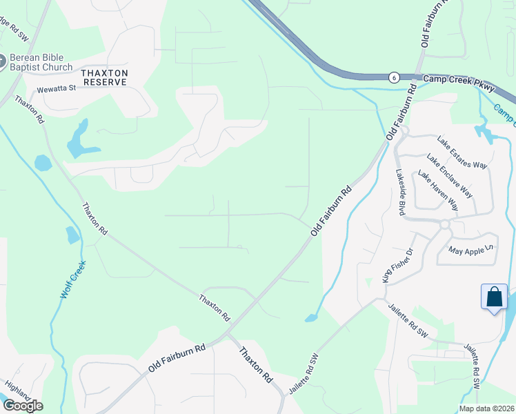 map of restaurants, bars, coffee shops, grocery stores, and more near 2095 High Point Trail Southwest in Atlanta