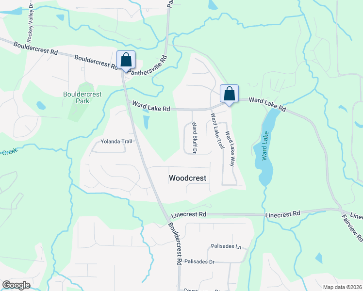 map of restaurants, bars, coffee shops, grocery stores, and more near 4319 Ward Bluff Court in Ellenwood
